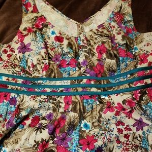 Fit and flare floral print dress